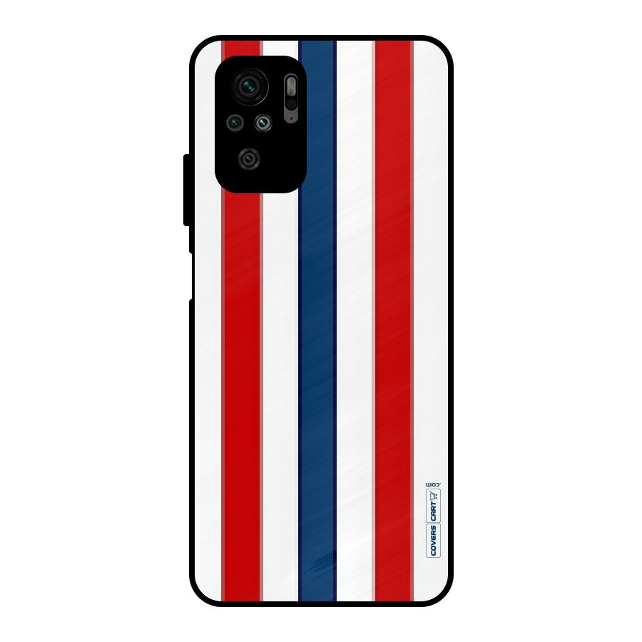 Tricolor Stripes Metal Back Case for Redmi Note 10S