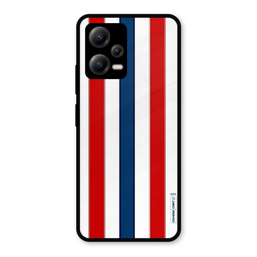 Tricolor Stripes Metal Back Case for Redmi Note 12 5G