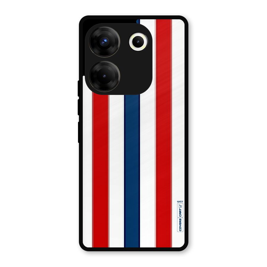 Tricolor Stripes Metal Back Case for Tecno Camon 20