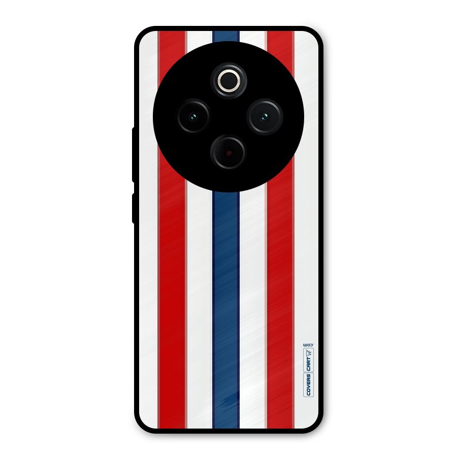 Tricolor Stripes Metal Back Case for Vivo T4