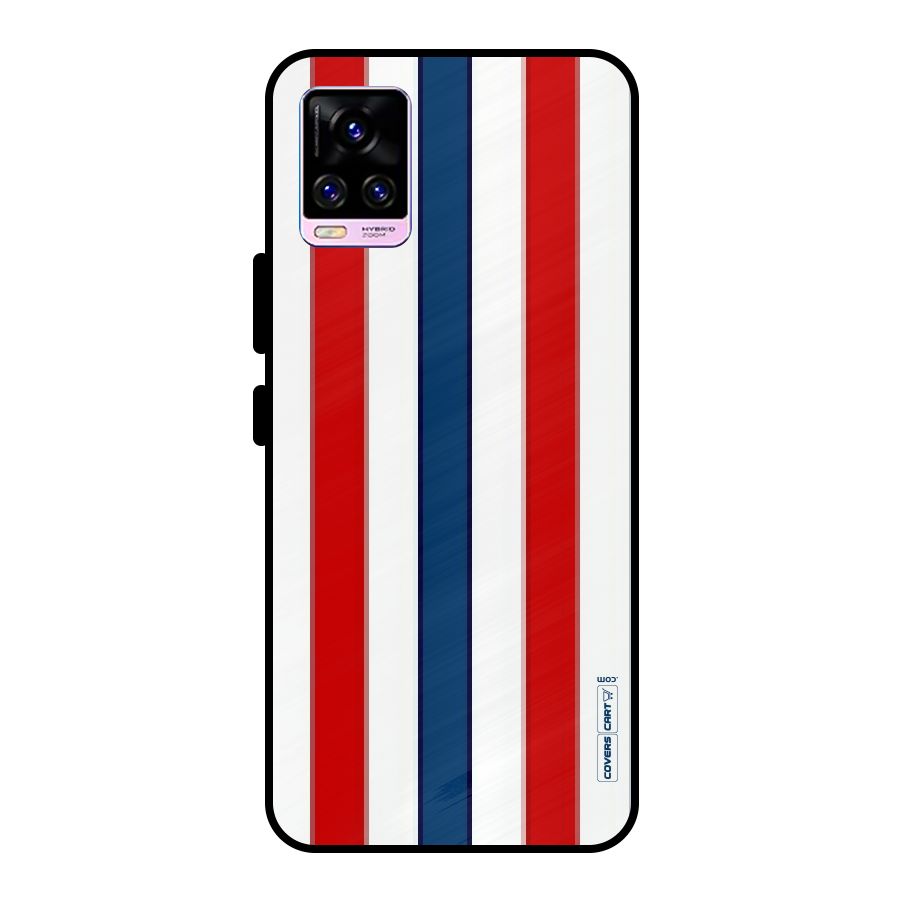 Tricolor Stripes Metal Back Case for Vivo V20 Pro