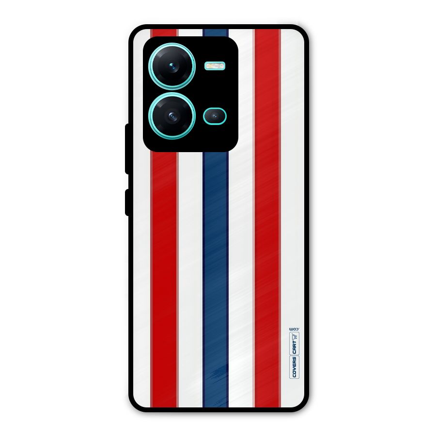 Tricolor Stripes Metal Back Case for Vivo V25