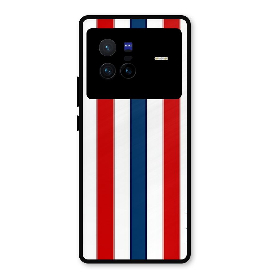 Tricolor Stripes Metal Back Case for Vivo X80