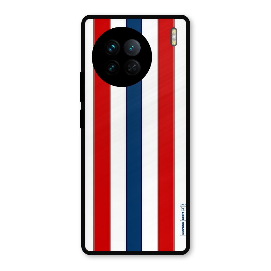 Tricolor Stripes Metal Back Case for Vivo X90