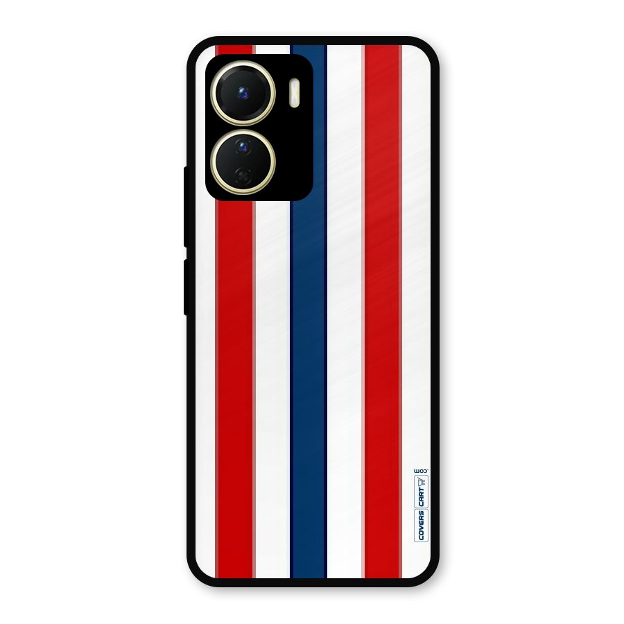 Tricolor Stripes Metal Back Case for Vivo Y16