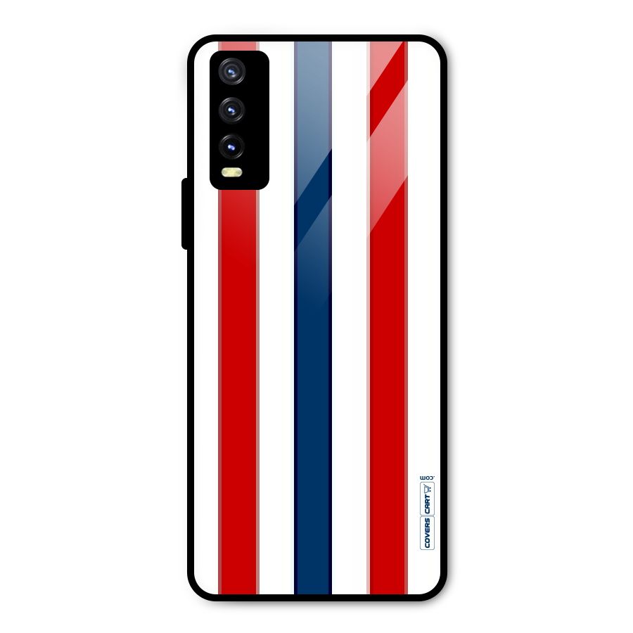 Tricolor Stripes Metal Back Case for Vivo Y20i