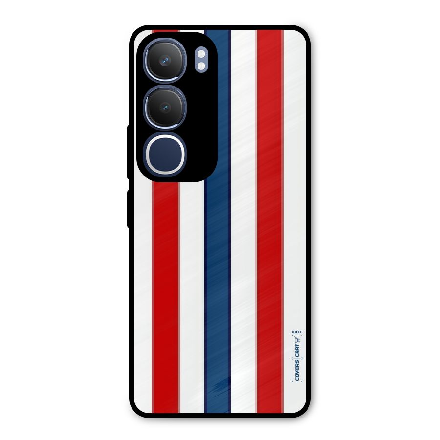 Tricolor Stripes Metal Back Case for Vivo Y29