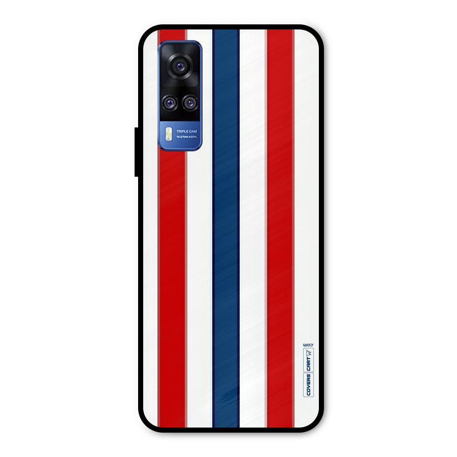 Tricolor Stripes Metal Back Case for Vivo Y51A