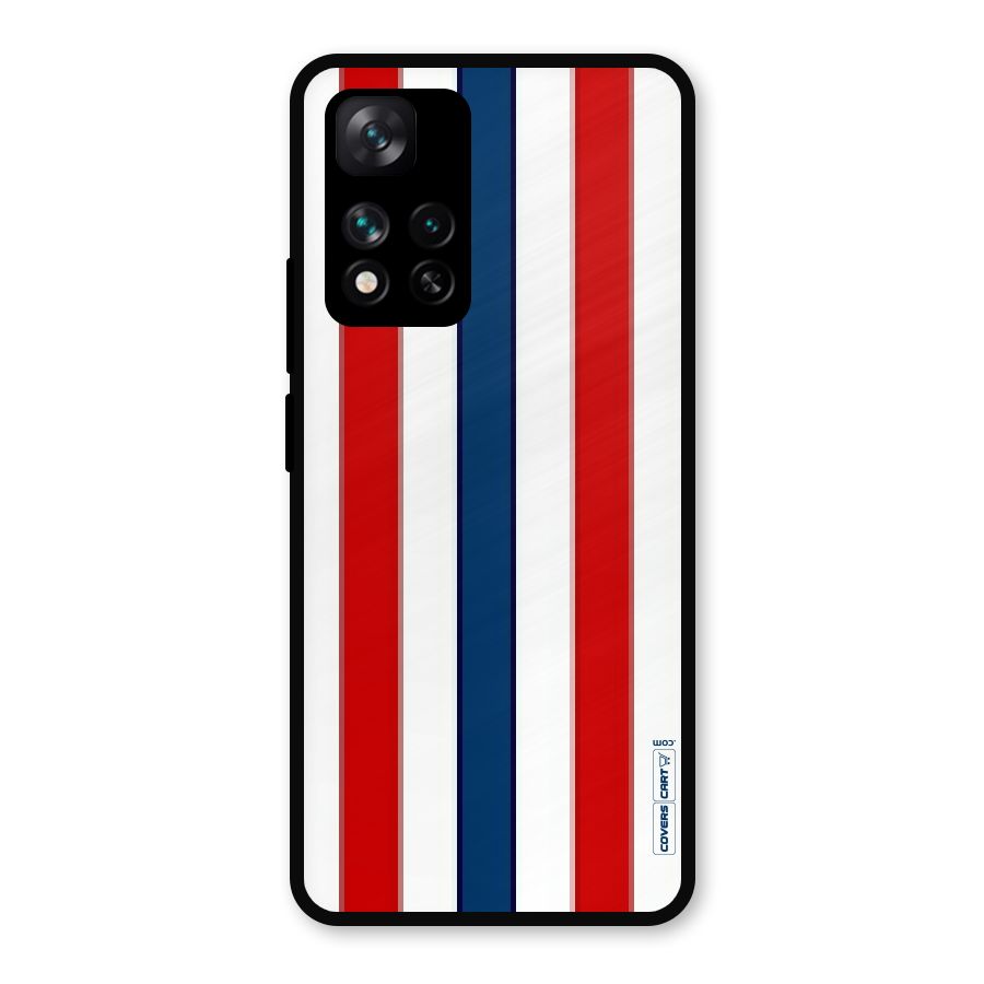 Tricolor Stripes Metal Back Case for Xiaomi 11i 5G