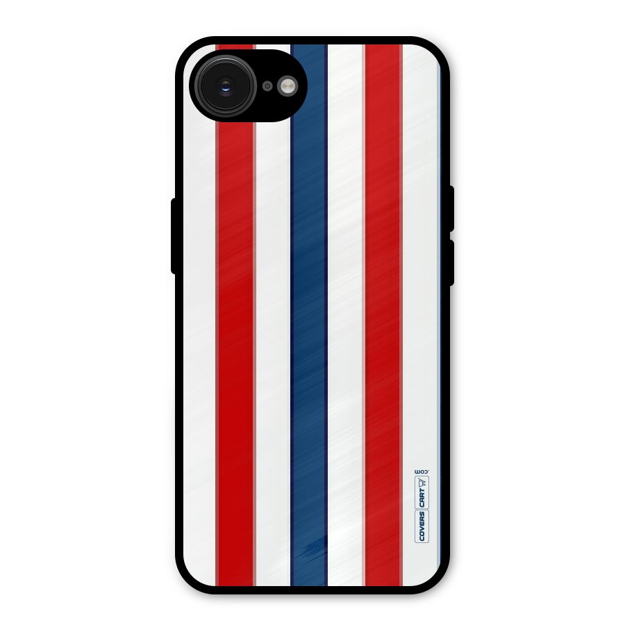 Tricolor Stripes Metal Back Case for iPhone 16e