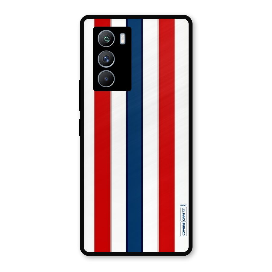 Tricolor Stripes Metal Back Case for iQOO 9 SE