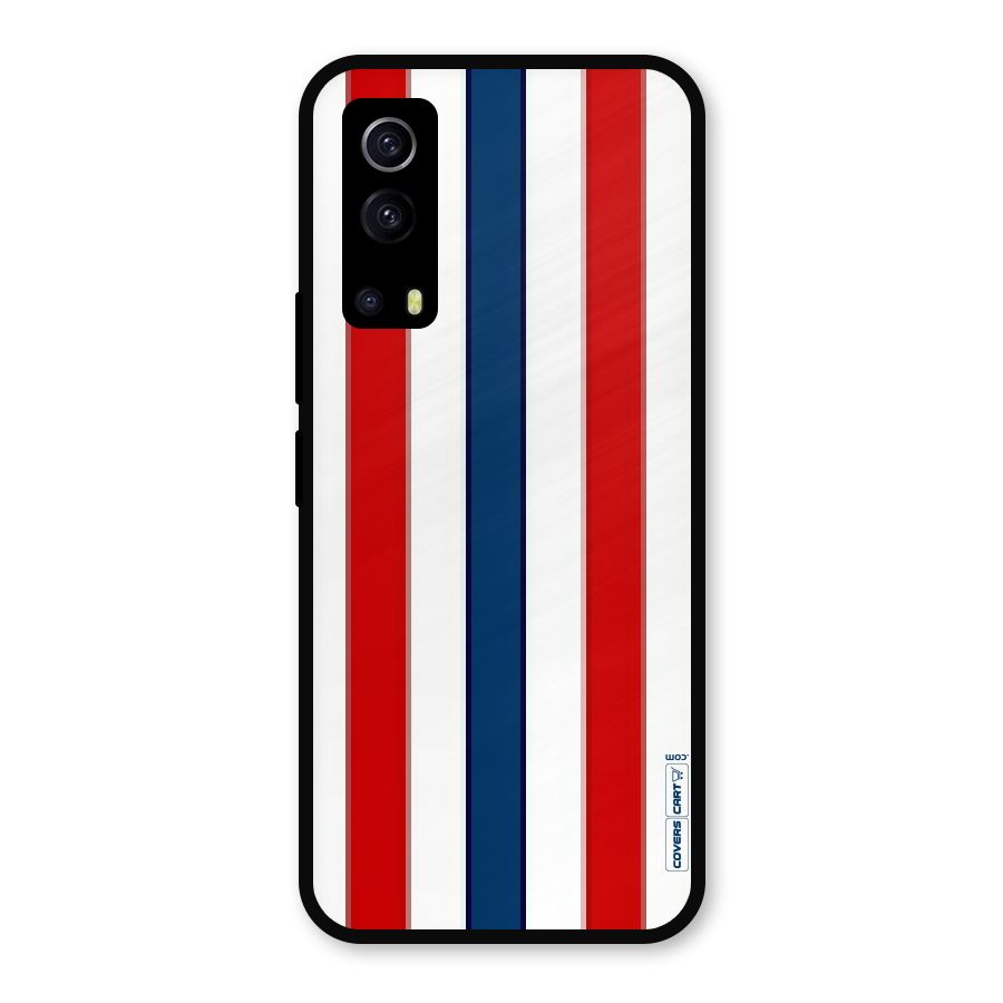 Tricolor Stripes Metal Back Case for iQOO Z3