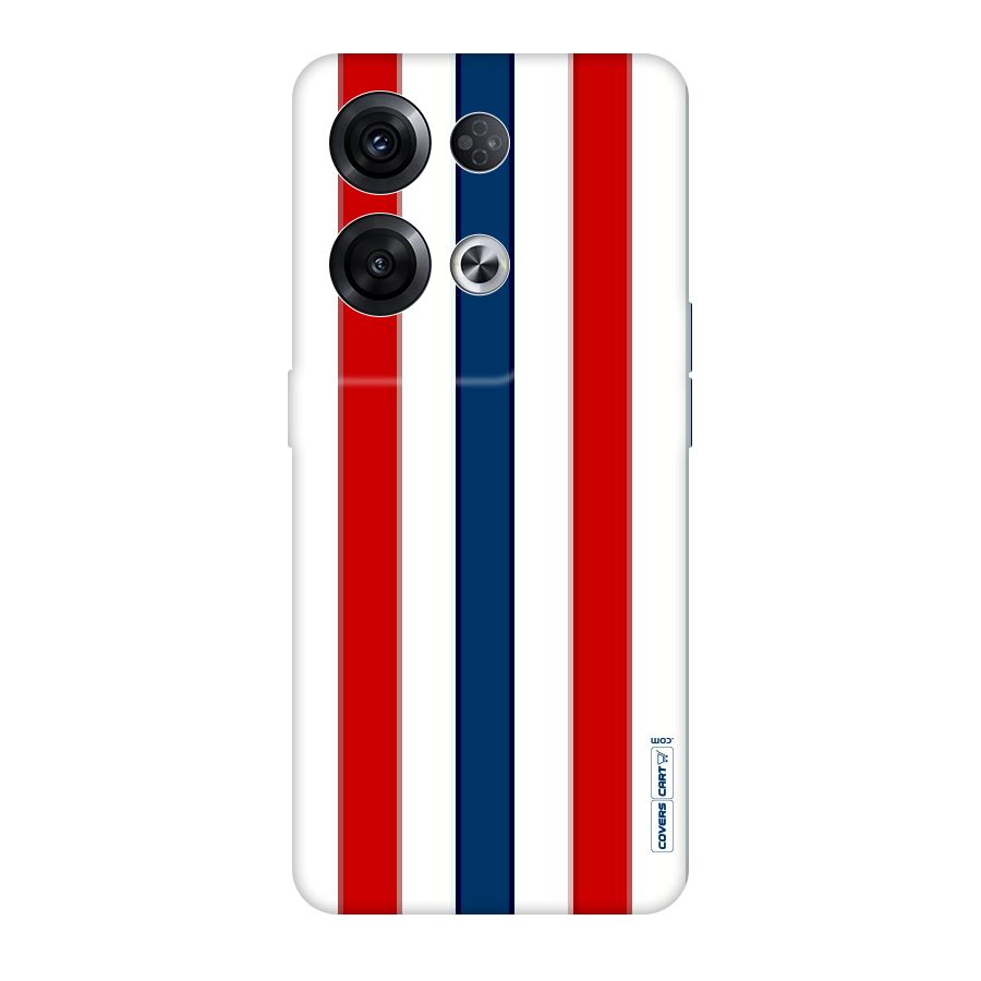 Tricolor Stripes Original Polycarbonate Back Case for Oppo Reno8 Pro 5G