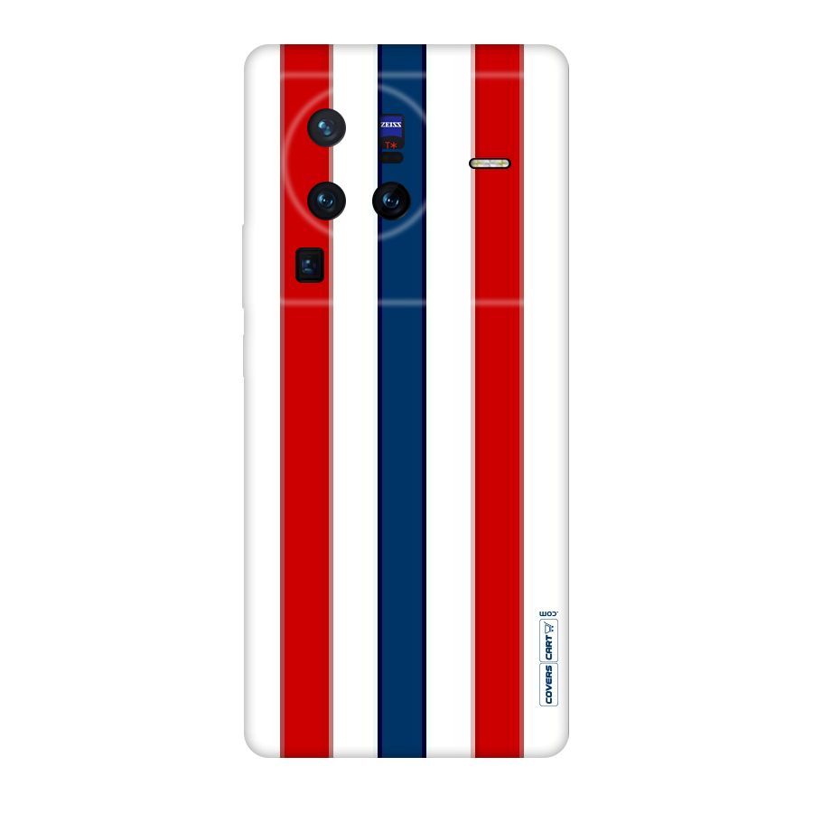 Tricolor Stripes Original Polycarbonate Back Case for Vivo X80