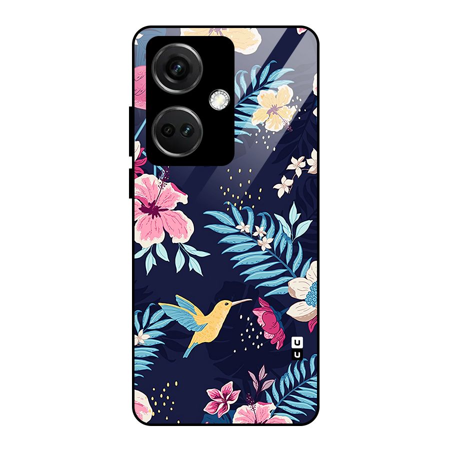 Tropical Flamingo Pattern Glass Back Case for OnePlus Nord CE 3 5G