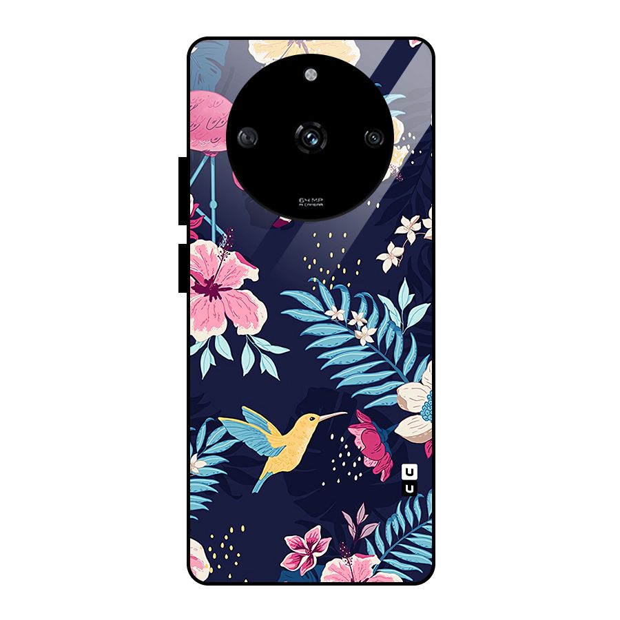 Tropical Flamingo Pattern Glass Back Case for Realme Narzo 60 5G