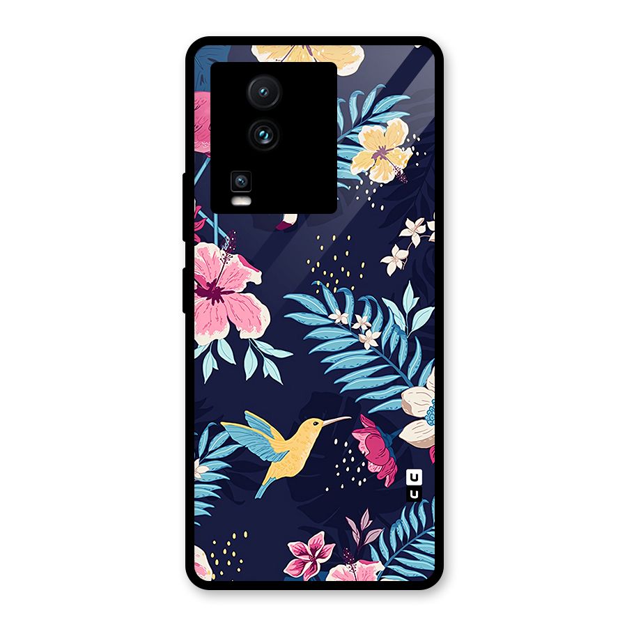 Tropical Flamingo Pattern Glass Back Case for Vivo iQOO Neo 7 Pro