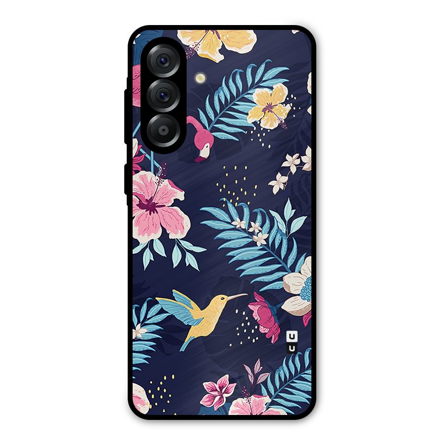 Tropical Flamingo Pattern Metal Back Case for Galaxy A36