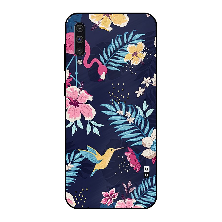 Tropical Flamingo Pattern Metal Back Case for Galaxy A50