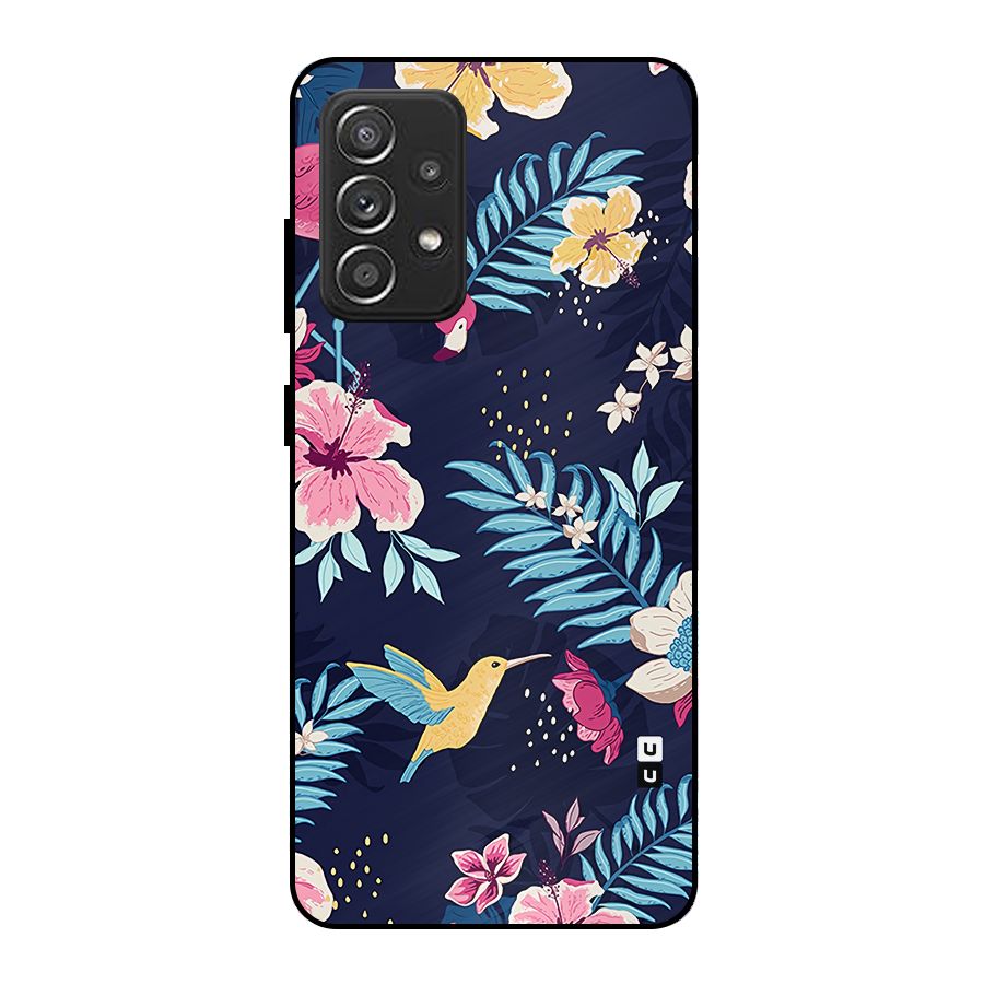 Tropical Flamingo Pattern Metal Back Case for Galaxy A52s 5G