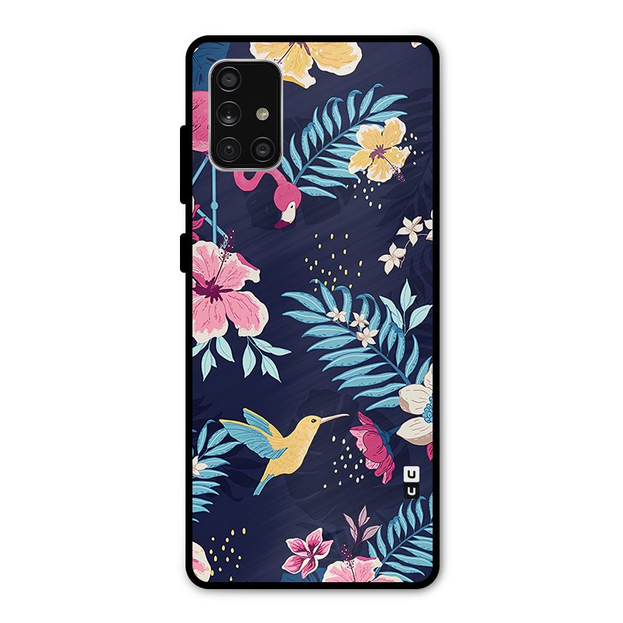 Tropical Flamingo Pattern Metal Back Case for Galaxy A71