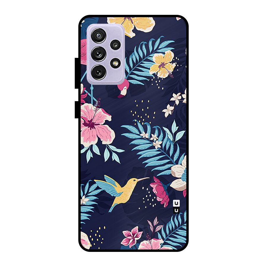 Tropical Flamingo Pattern Metal Back Case for Galaxy A72