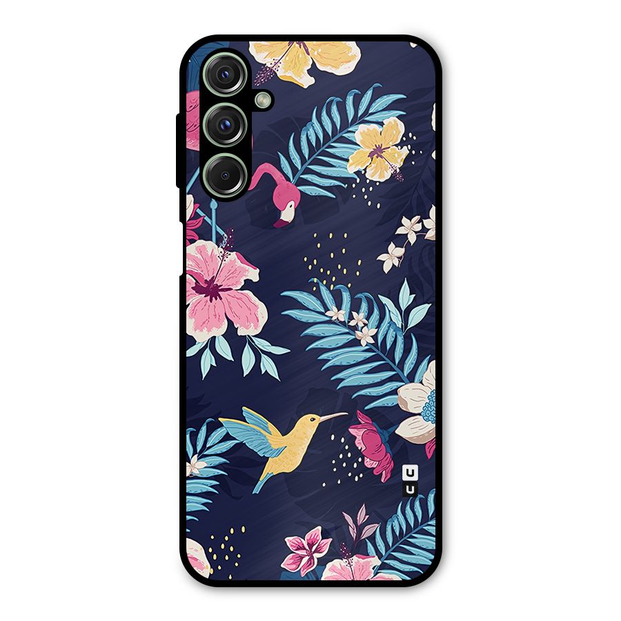 Tropical Flamingo Pattern Metal Back Case for Galaxy F34