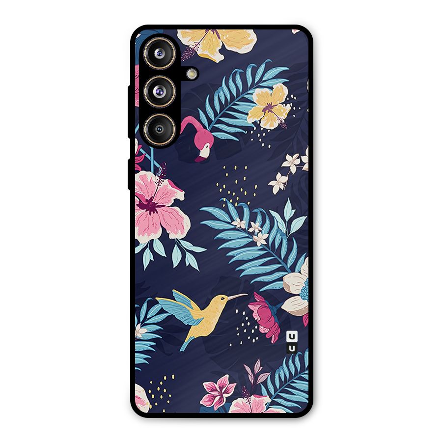Tropical Flamingo Pattern Metal Back Case for Galaxy F55