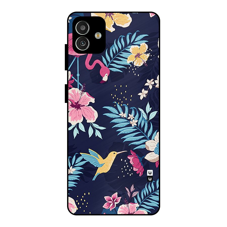 Tropical Flamingo Pattern Metal Back Case for Galaxy M13 5G