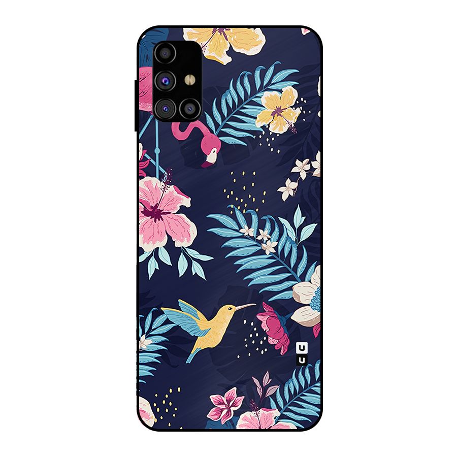 Tropical Flamingo Pattern Metal Back Case for Galaxy M31s