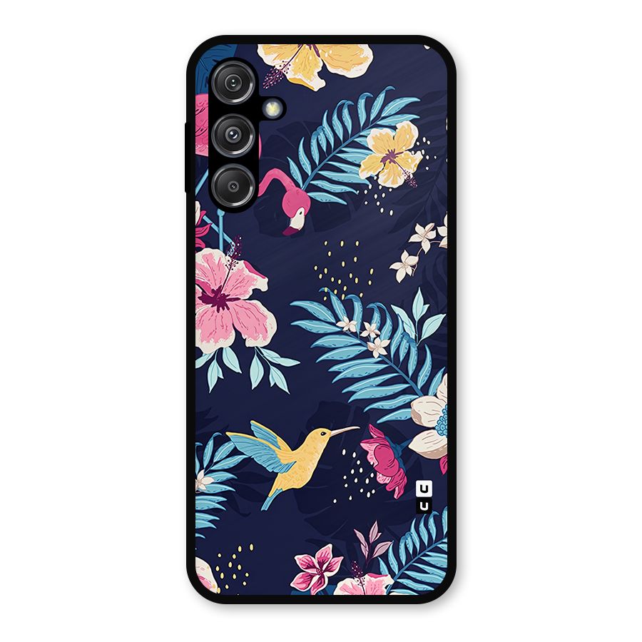 Tropical Flamingo Pattern Metal Back Case for Galaxy M34 5G