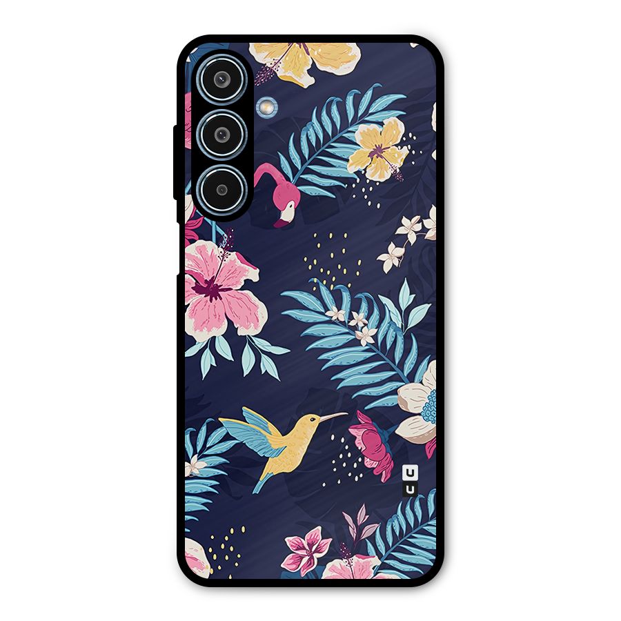 Tropical Flamingo Pattern Metal Back Case for Galaxy M35
