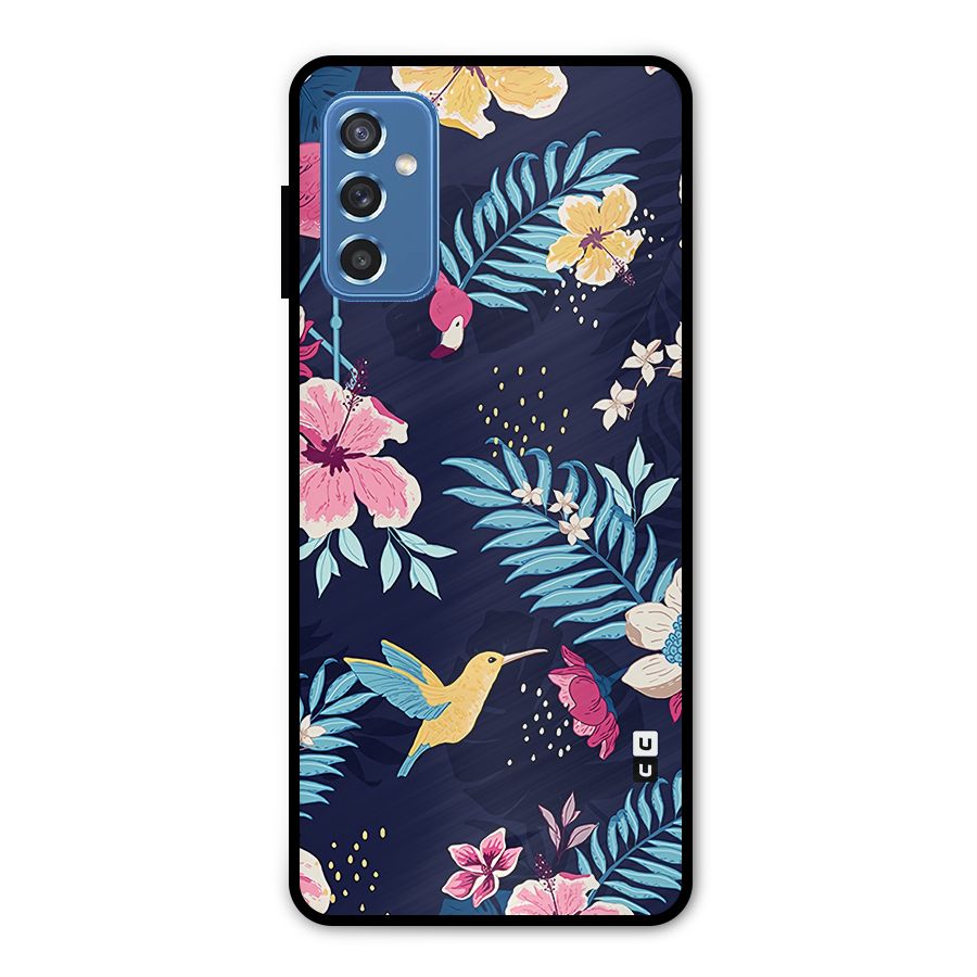 Tropical Flamingo Pattern Metal Back Case for Galaxy M52 5G