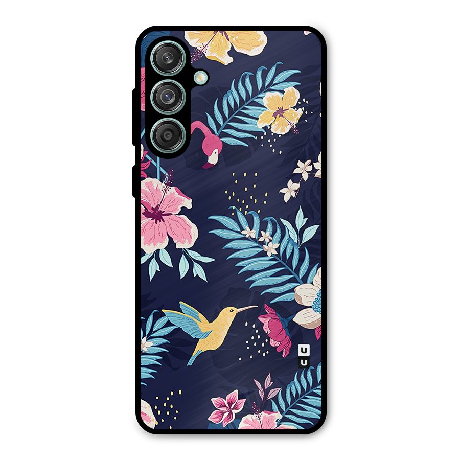 Tropical Flamingo Pattern Metal Back Case for Galaxy M55 5G