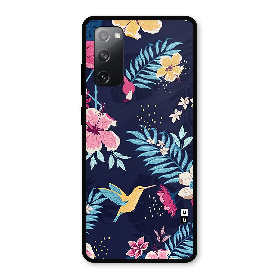 Tropical Flamingo Pattern Metal Back Case for Galaxy S20 FE 5G