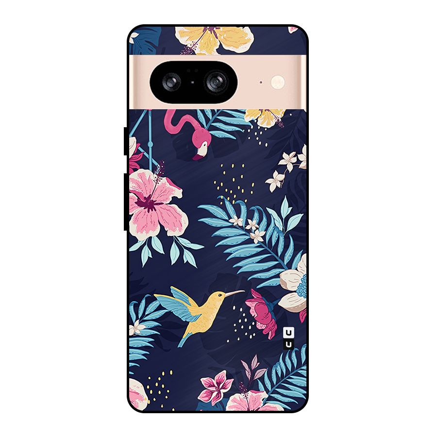 Tropical Flamingo Pattern Metal Back Case for Google Pixel 8