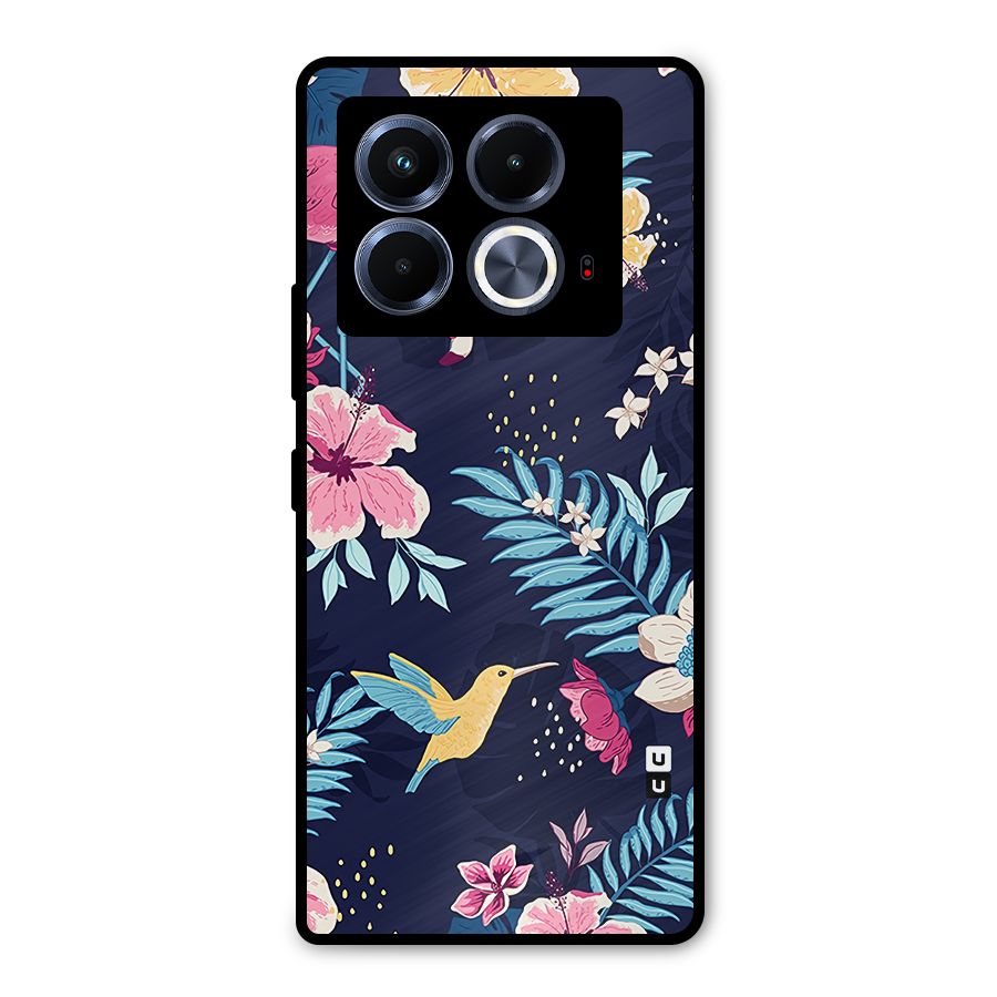 Tropical Flamingo Pattern Metal Back Case for Infinix Note 40 5G