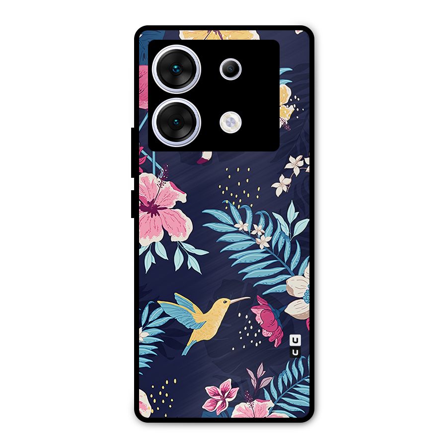 Tropical Flamingo Pattern Metal Back Case for Infinix Zero 30 5G