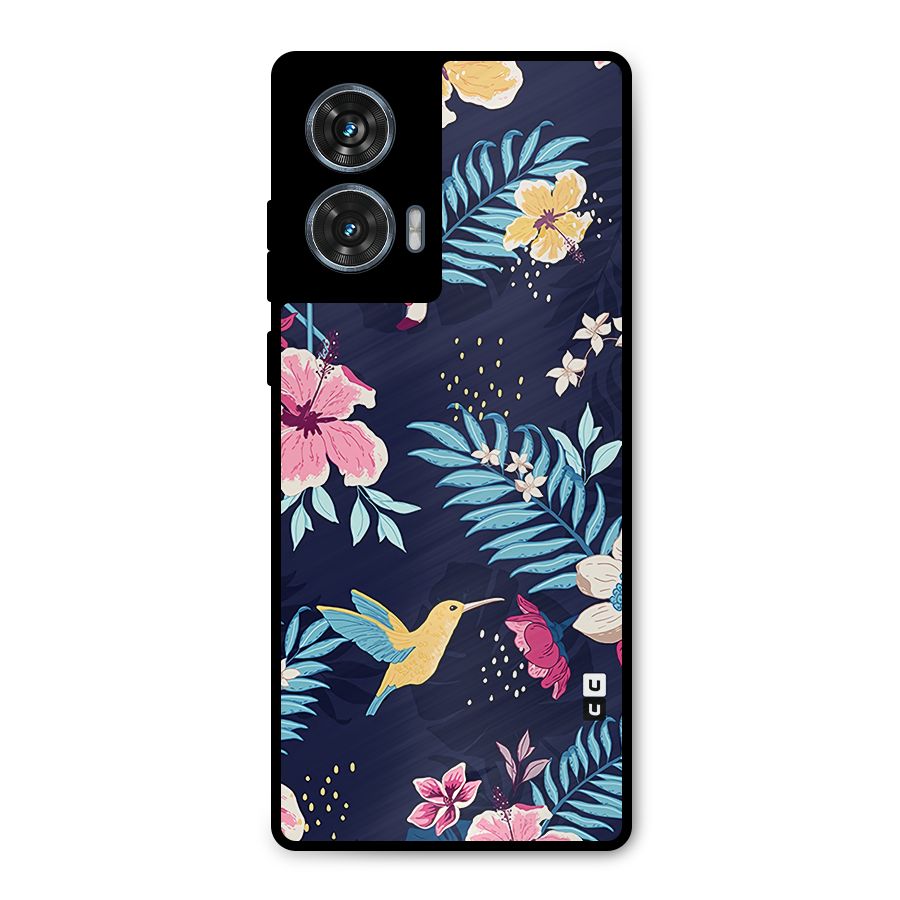 Tropical Flamingo Pattern Metal Back Case for Motorola Edge 50 Fusion