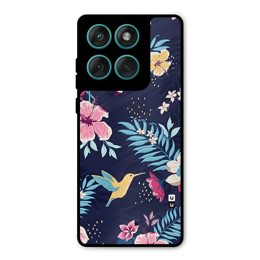 Tropical Flamingo Pattern Metal Back Case for Motorola Edge 60