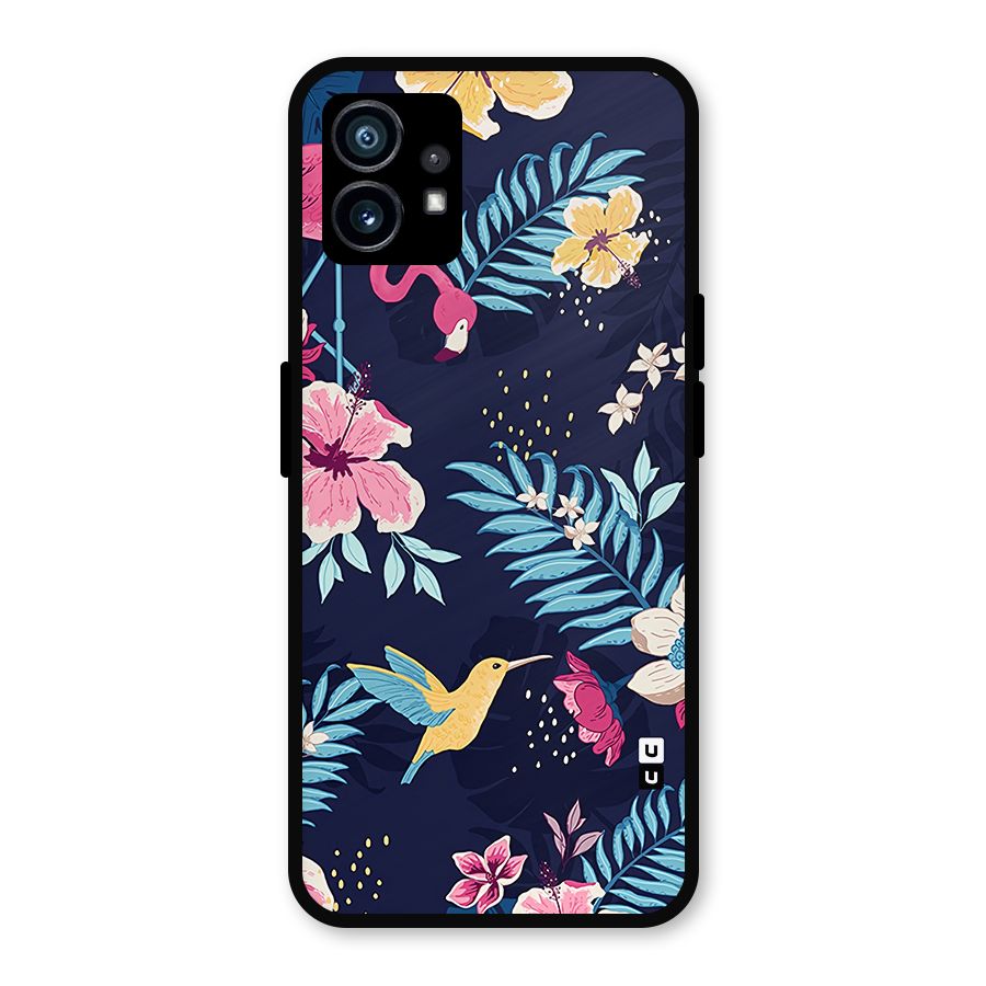 Tropical Flamingo Pattern Metal Back Case for Nothing Phone 1