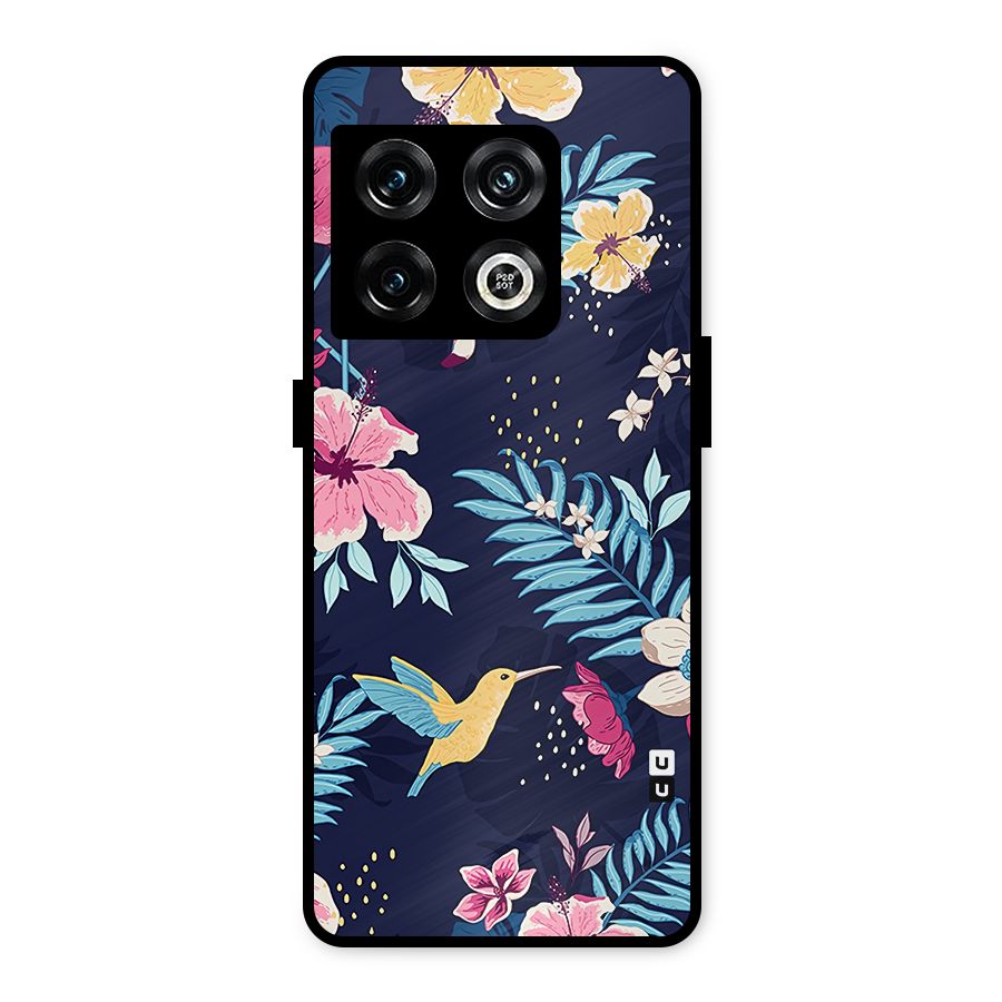 Tropical Flamingo Pattern Metal Back Case for OnePlus 10 Pro 5G