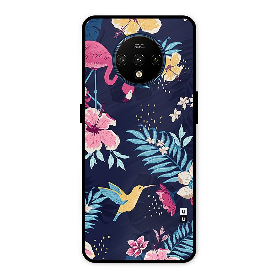 Tropical Flamingo Pattern Metal Back Case for OnePlus 7T