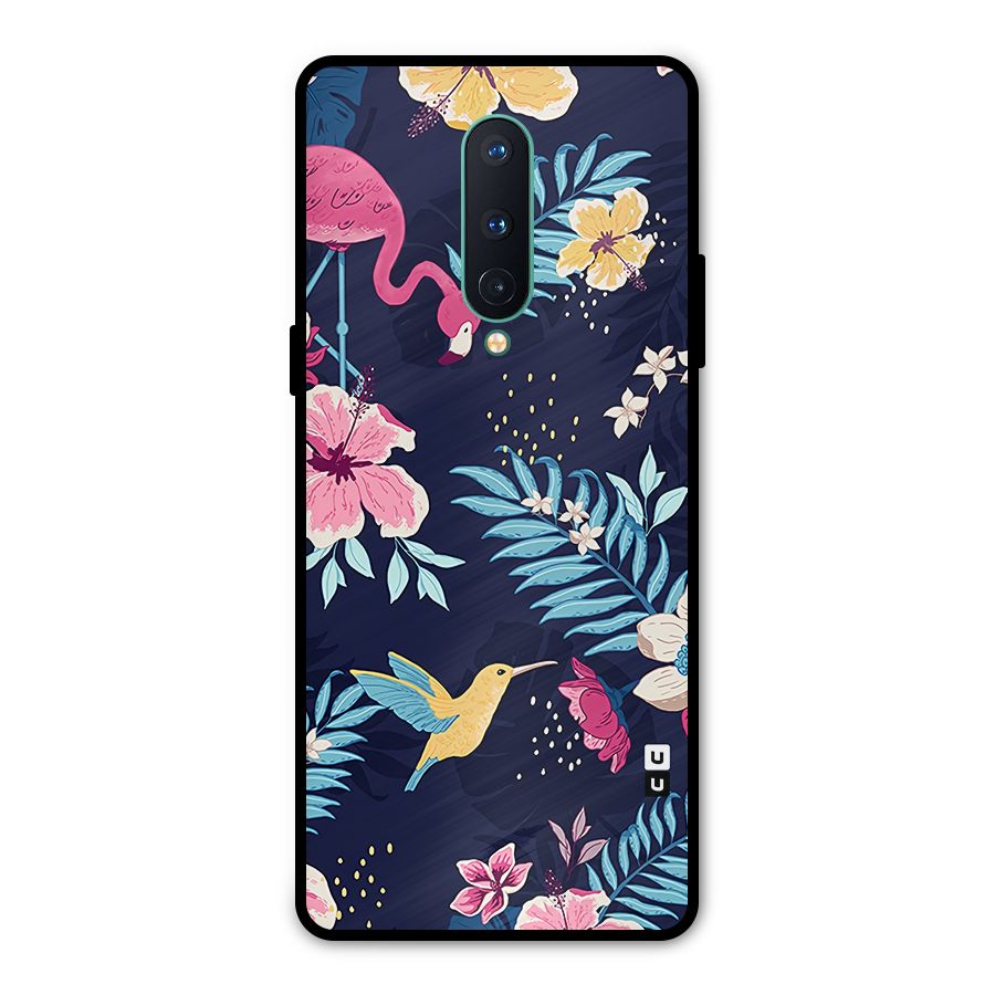 Tropical Flamingo Pattern Metal Back Case for OnePlus 8