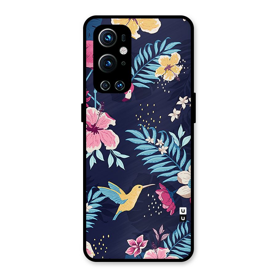 Tropical Flamingo Pattern Metal Back Case for OnePlus 9 Pro