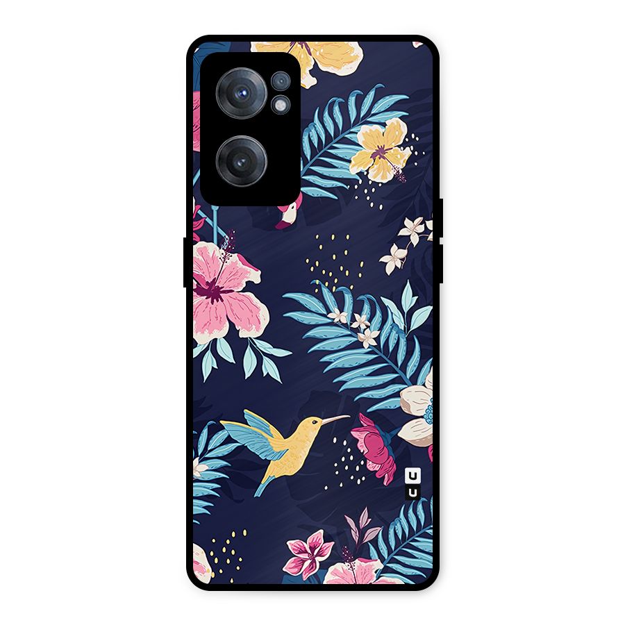 Tropical Flamingo Pattern Metal Back Case for OnePlus Nord CE 2 5G