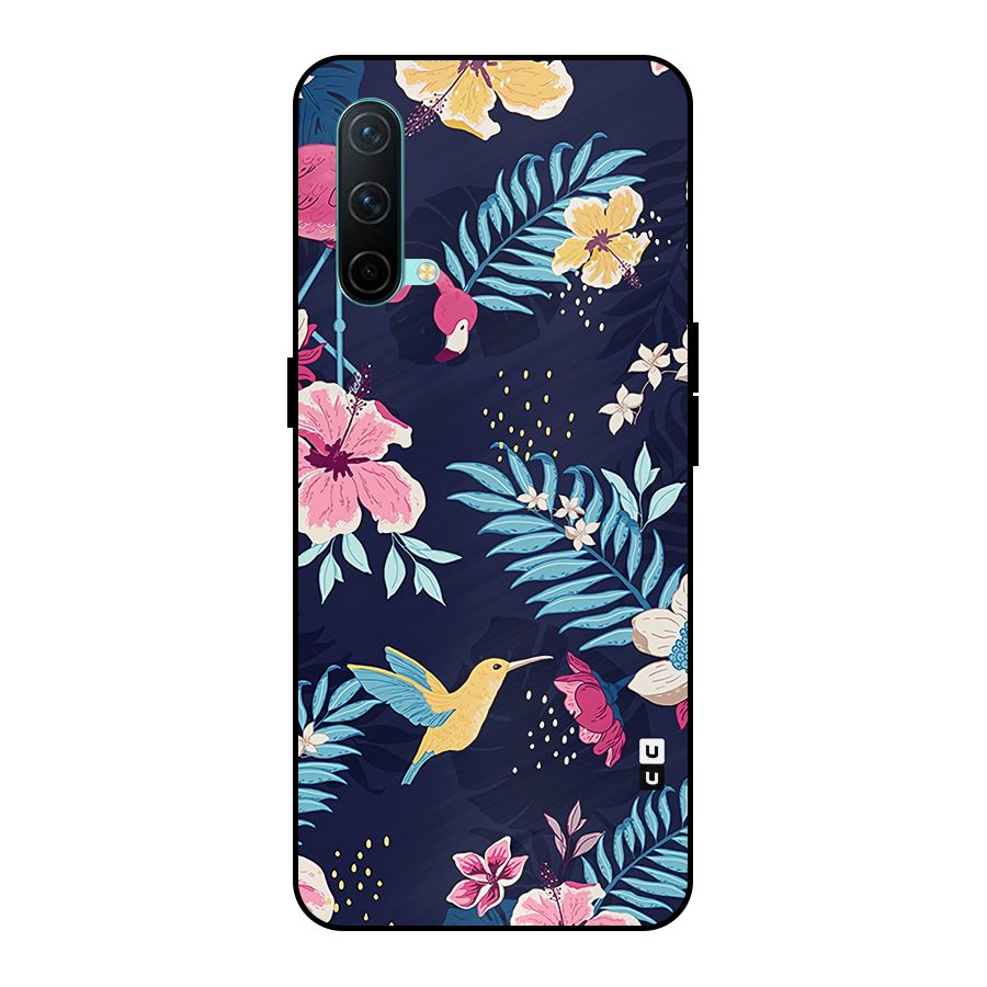 Tropical Flamingo Pattern Metal Back Case for OnePlus Nord CE 5G