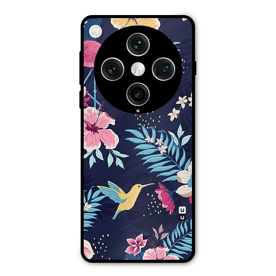 Tropical Flamingo Pattern Metal Back Case for Oppo Find X8 Pro