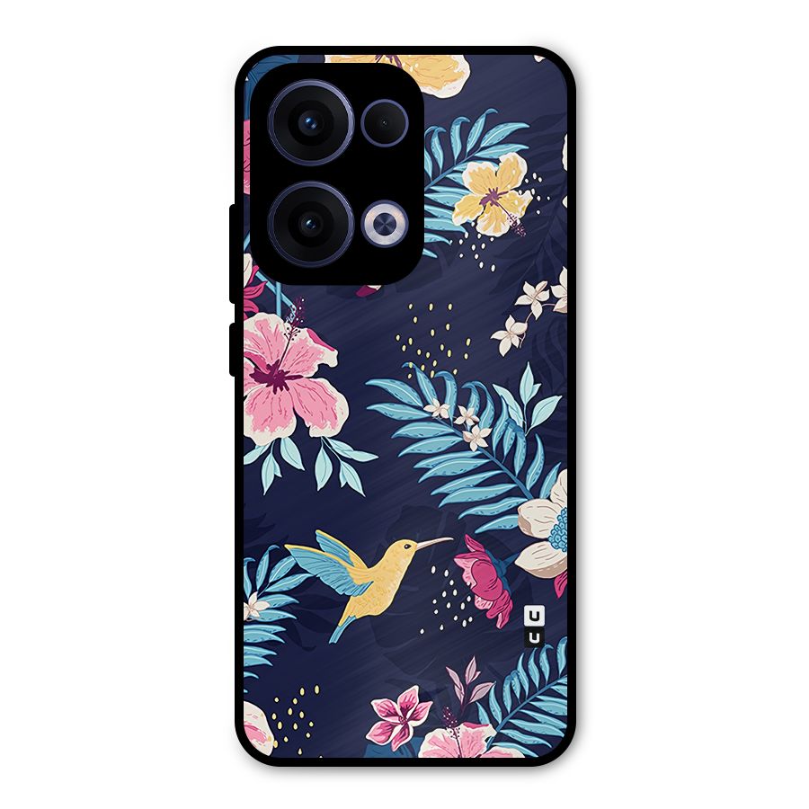 Tropical Flamingo Pattern Metal Back Case for Oppo Reno13