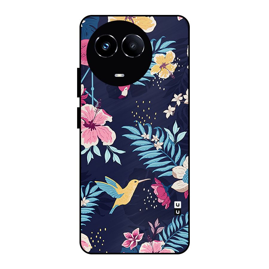 Tropical Flamingo Pattern Metal Back Case for Realme 11X